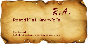Rostási András névjegykártya